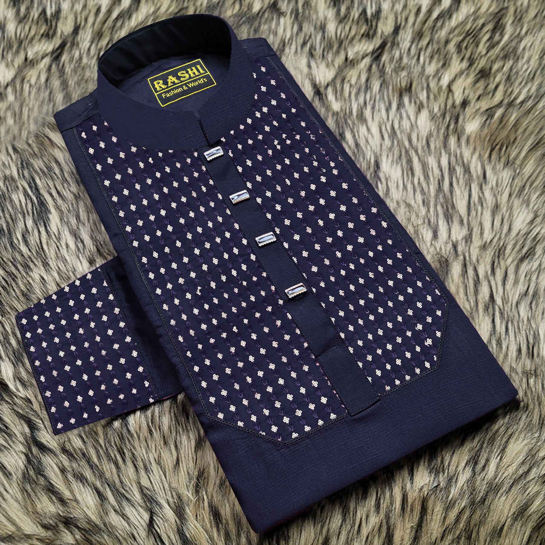 Indian Fabrics Stylish Panjabi P-1N