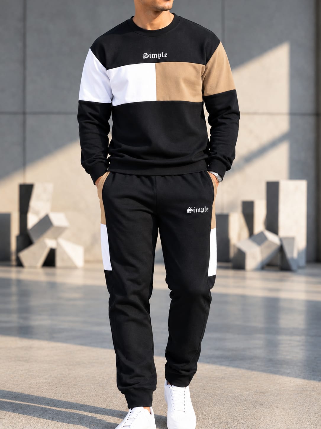 Men's Premium Sweatshirt & Sweatpants Set SS-2Black